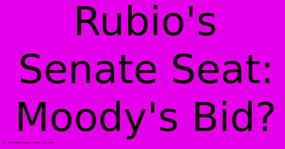 Rubio's Senate Seat: Moody's Bid?