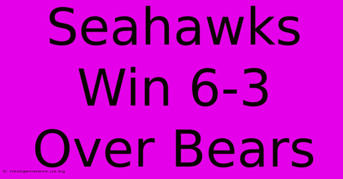 Seahawks Win 6-3 Over Bears