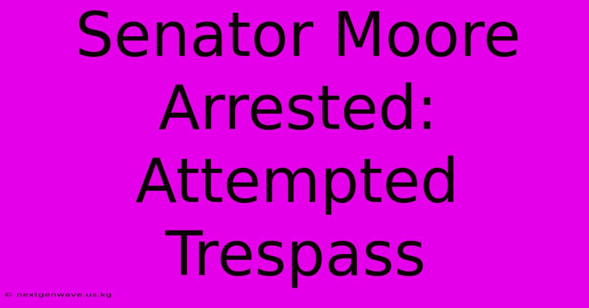 Senator Moore Arrested: Attempted Trespass