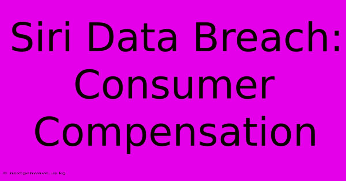 Siri Data Breach: Consumer Compensation