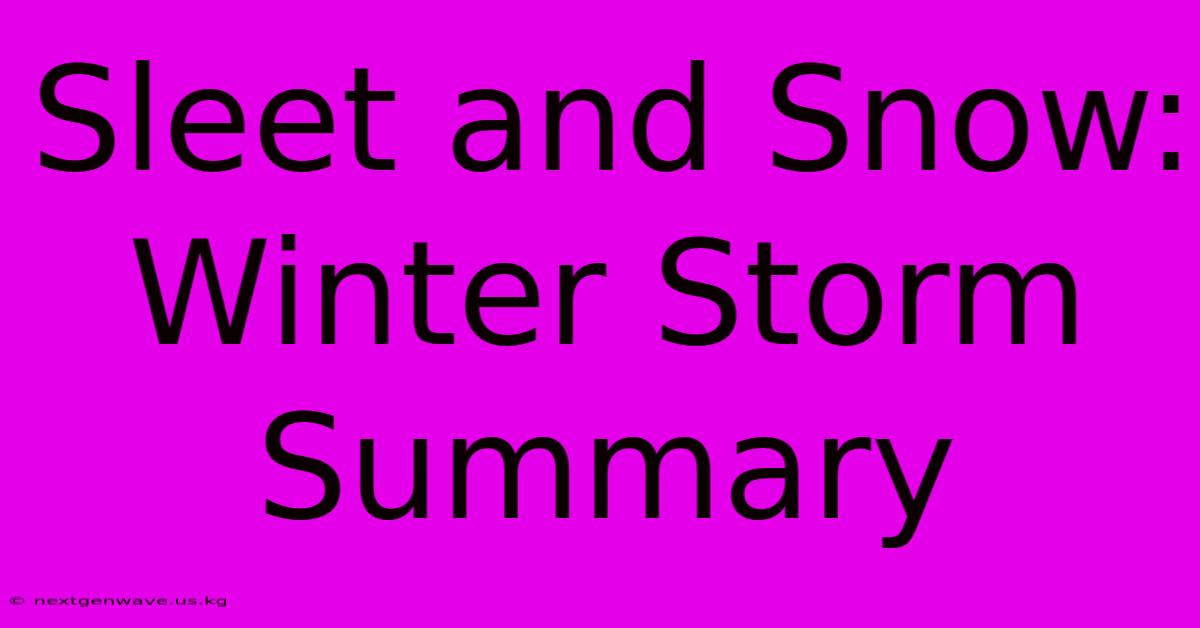 Sleet And Snow: Winter Storm Summary