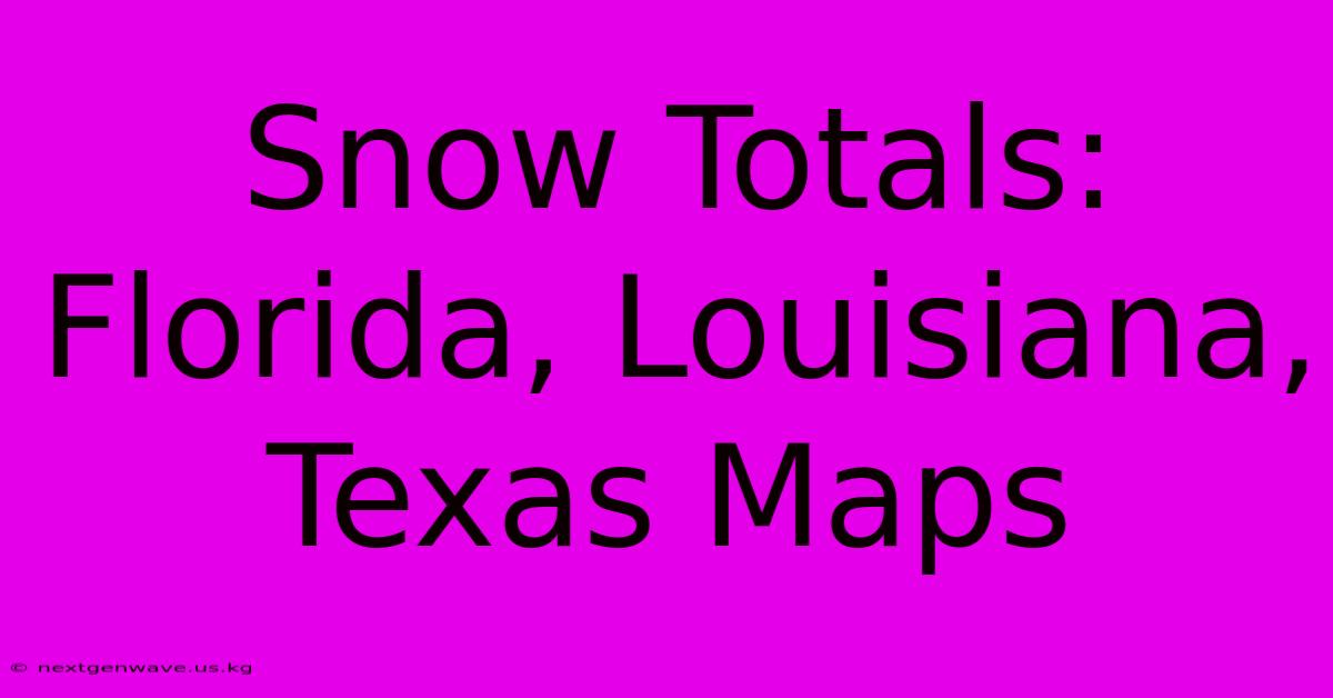 Snow Totals: Florida, Louisiana, Texas Maps