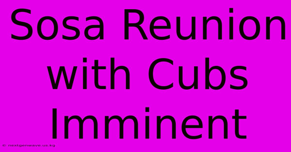 Sosa Reunion With Cubs Imminent