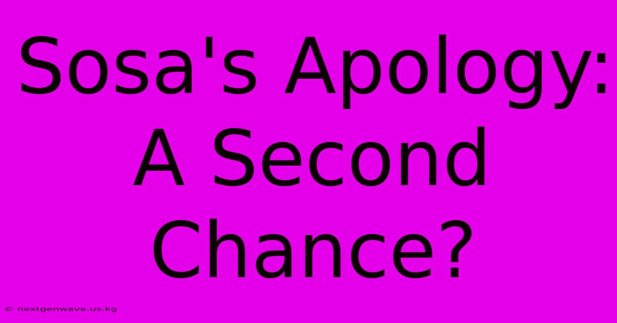 Sosa's Apology: A Second Chance?