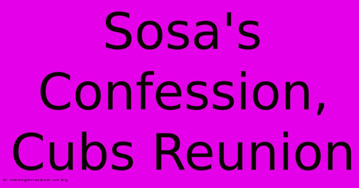 Sosa's Confession, Cubs Reunion