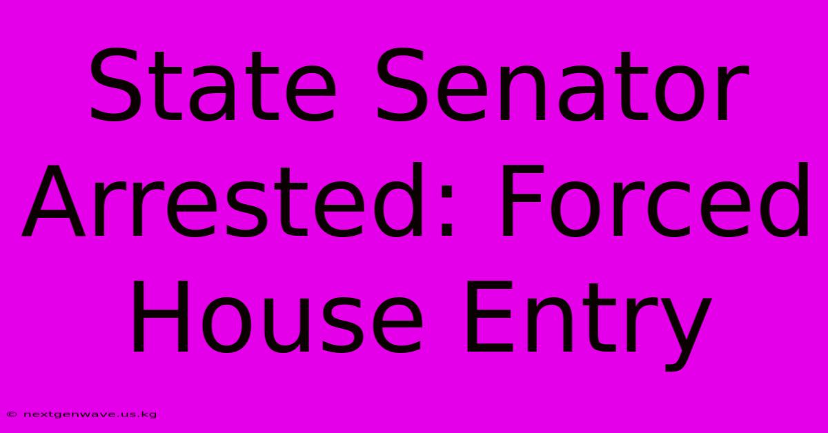 State Senator Arrested: Forced House Entry