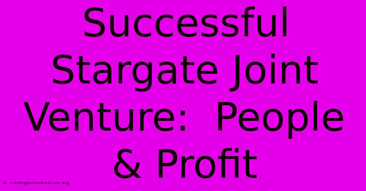 Successful Stargate Joint Venture:  People & Profit