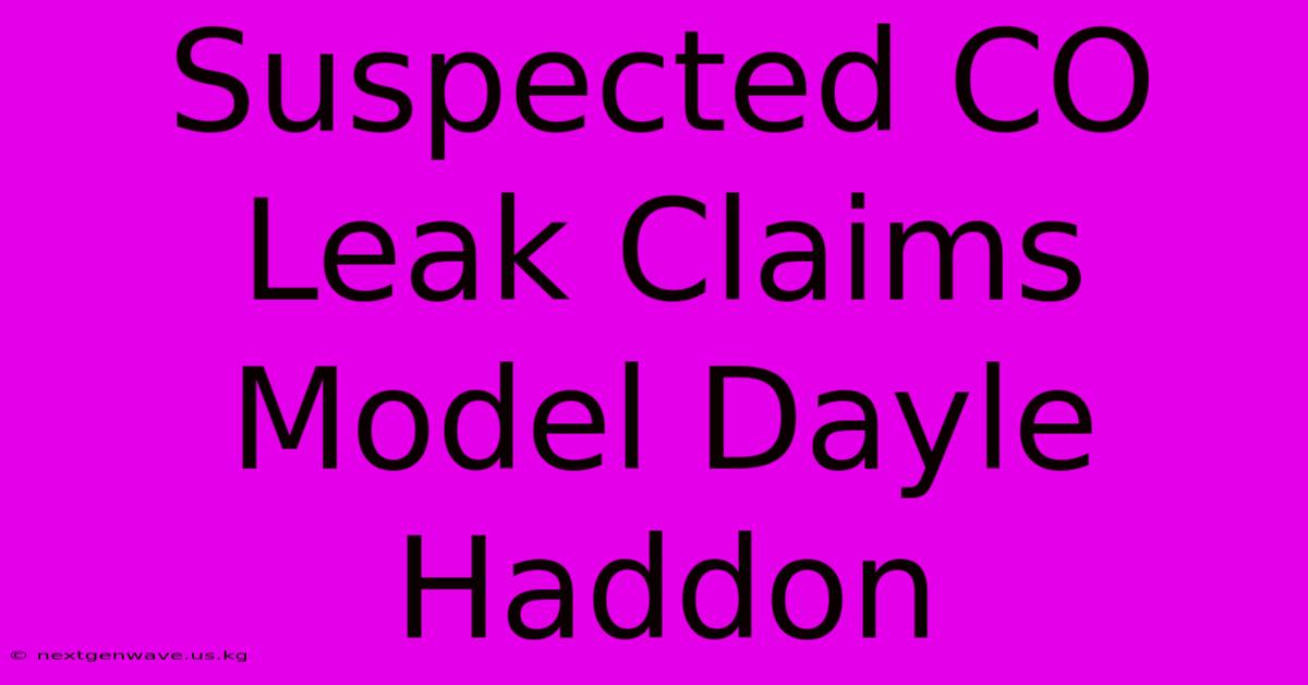 Suspected CO Leak Claims Model Dayle Haddon