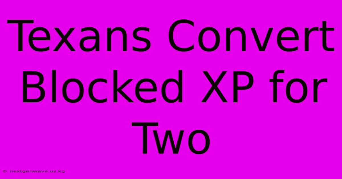 Texans Convert Blocked XP For Two