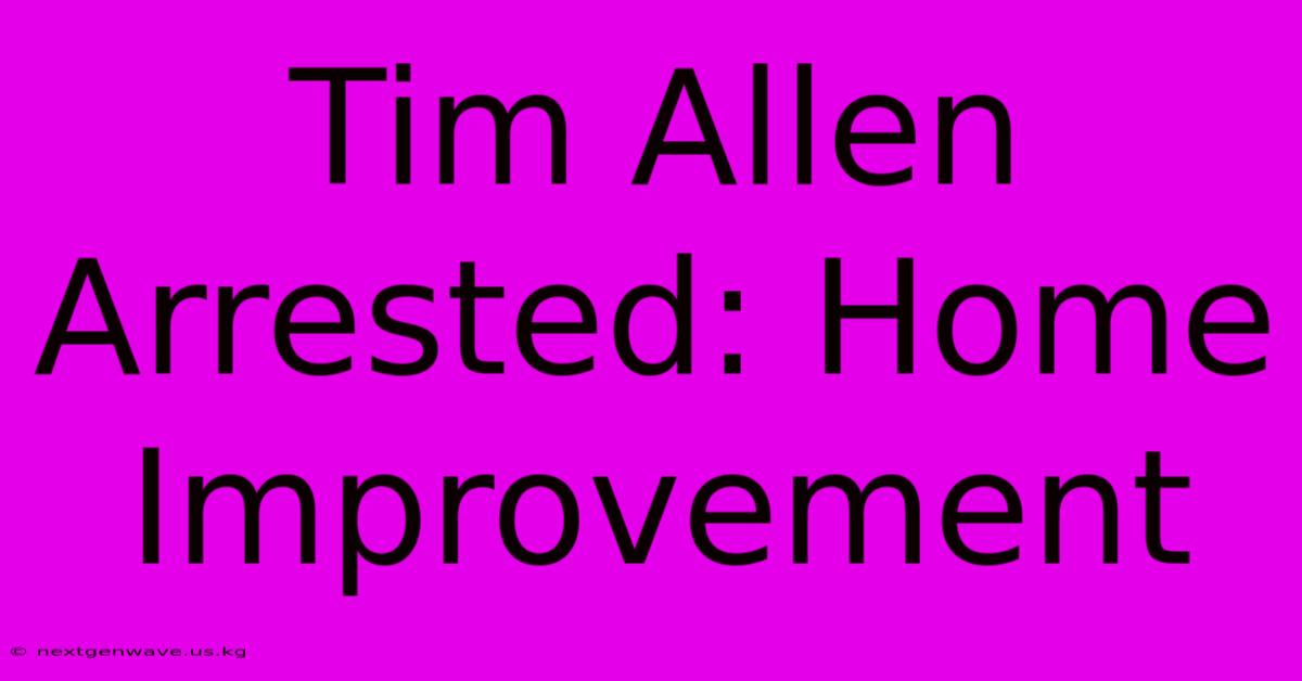 Tim Allen Arrested: Home Improvement