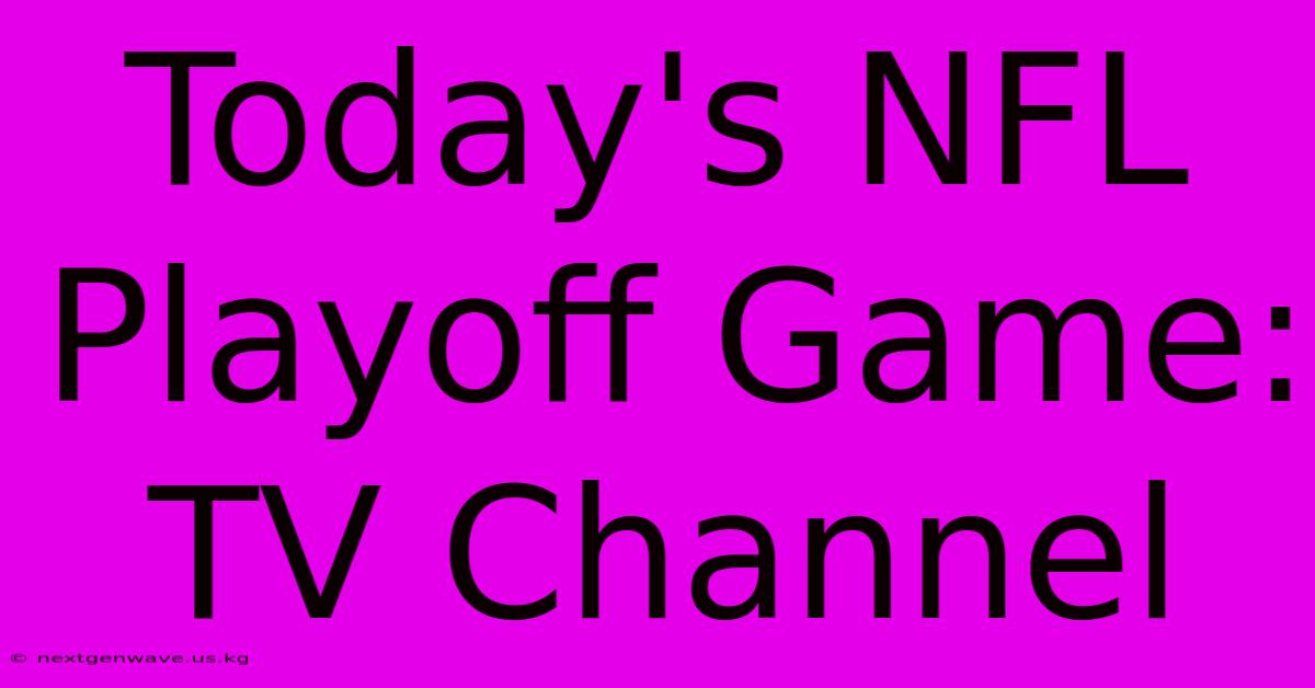 Today's NFL Playoff Game: TV Channel