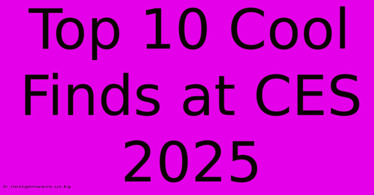 Top 10 Cool Finds At CES 2025