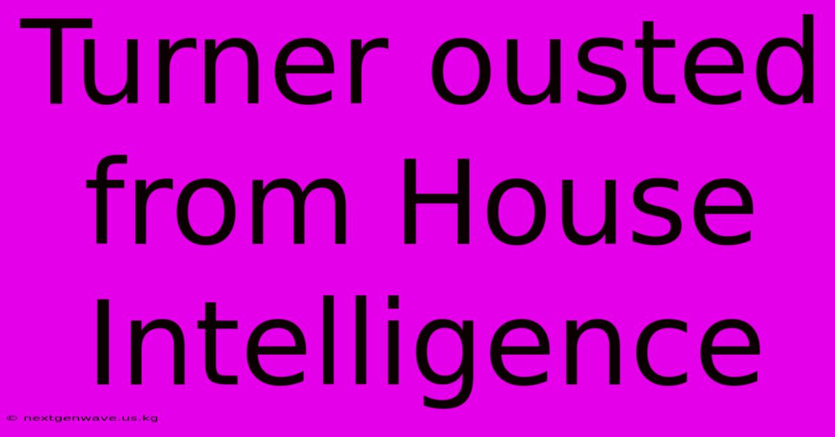 Turner Ousted From House Intelligence