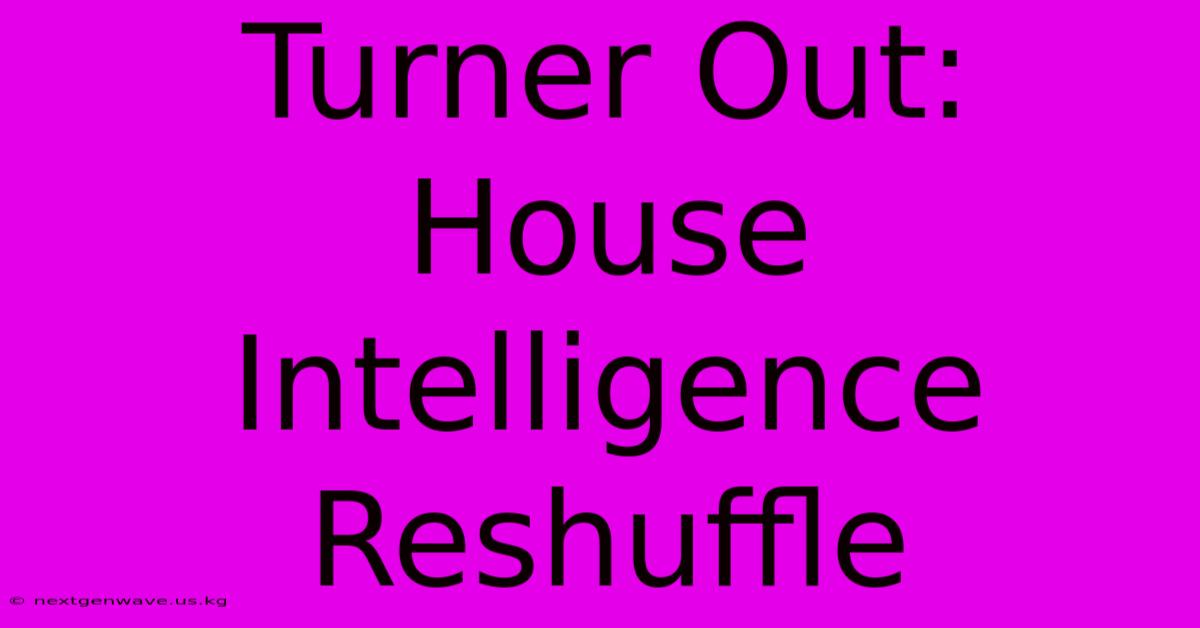 Turner Out: House Intelligence Reshuffle