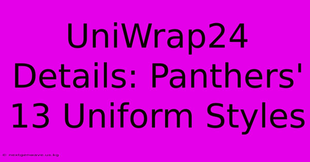 UniWrap24 Details: Panthers' 13 Uniform Styles