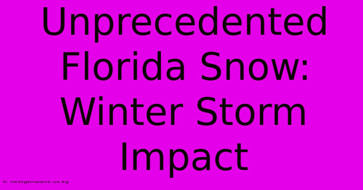 Unprecedented Florida Snow: Winter Storm Impact