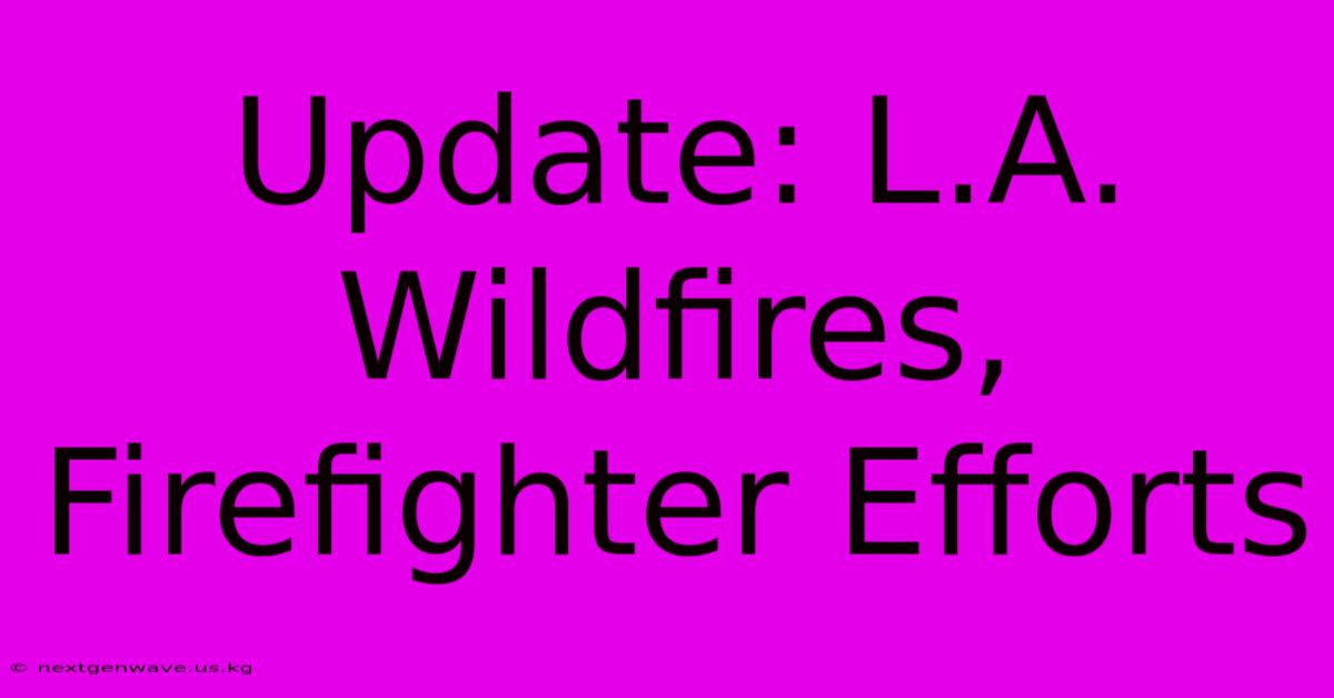 Update: L.A. Wildfires, Firefighter Efforts