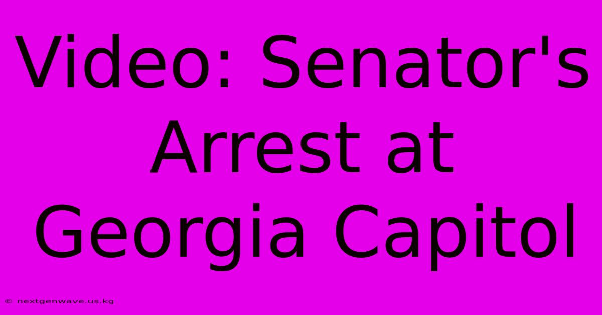 Video: Senator's Arrest At Georgia Capitol