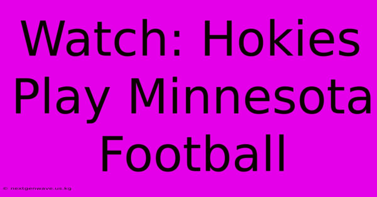 Watch: Hokies Play Minnesota Football