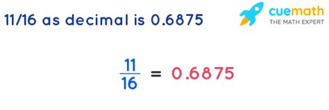 What Is 11/16 As A Decimal