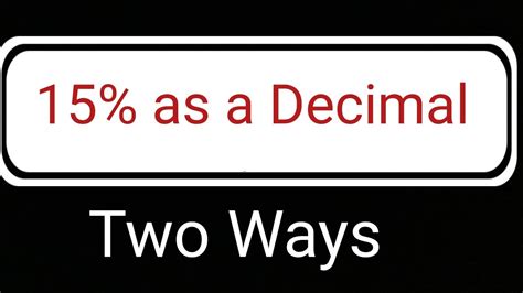 What Is 15 As A Decimal