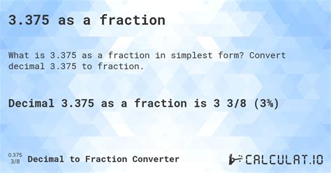 What Is 3.375 As A Fraction