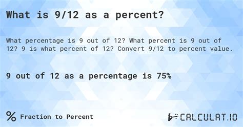 What Is 9/12 As A Percent