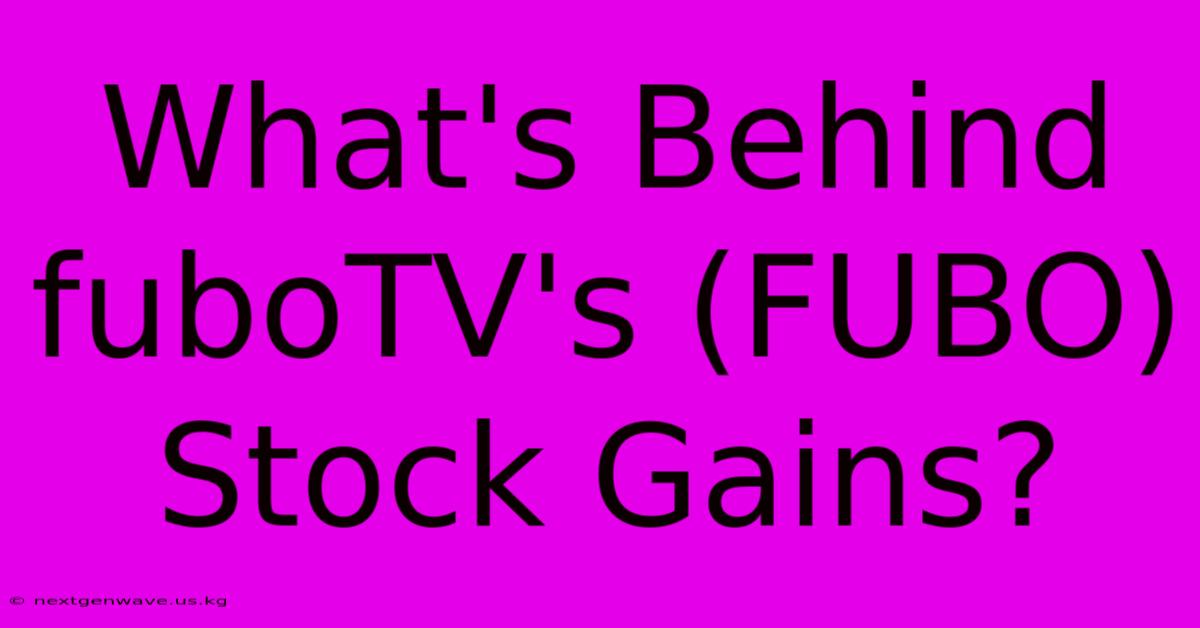 What's Behind FuboTV's (FUBO) Stock Gains?