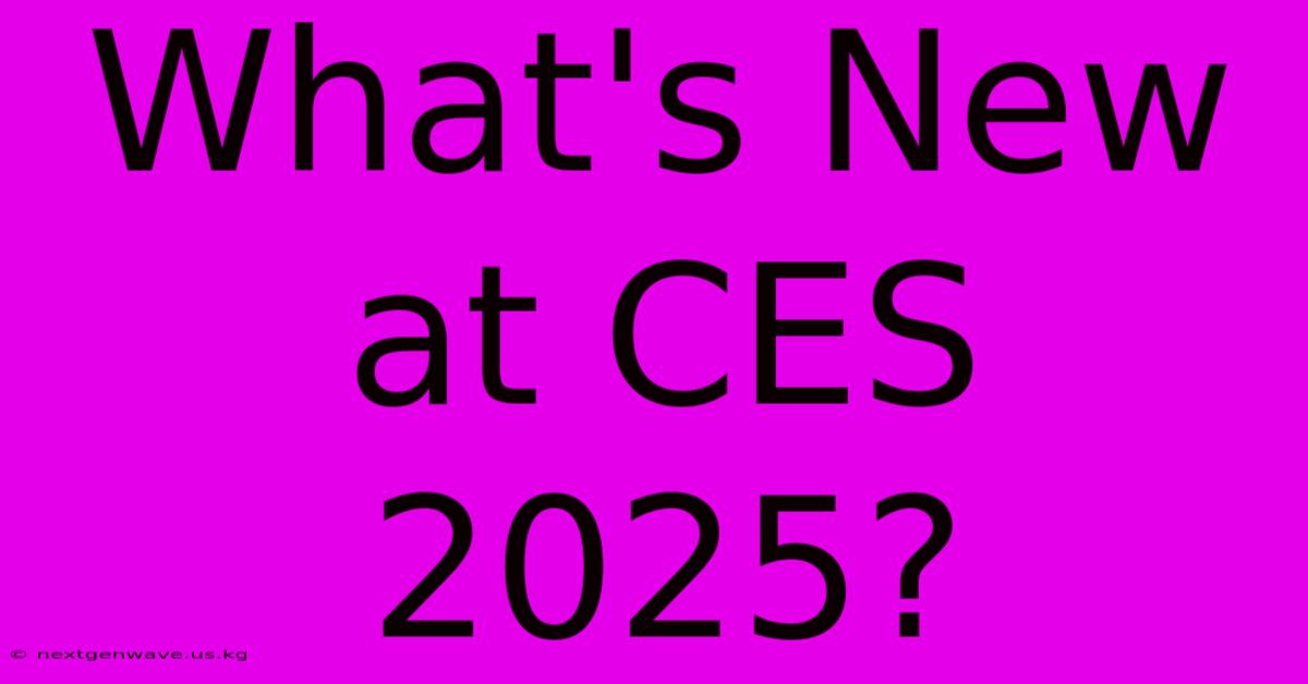 What's New At CES 2025?