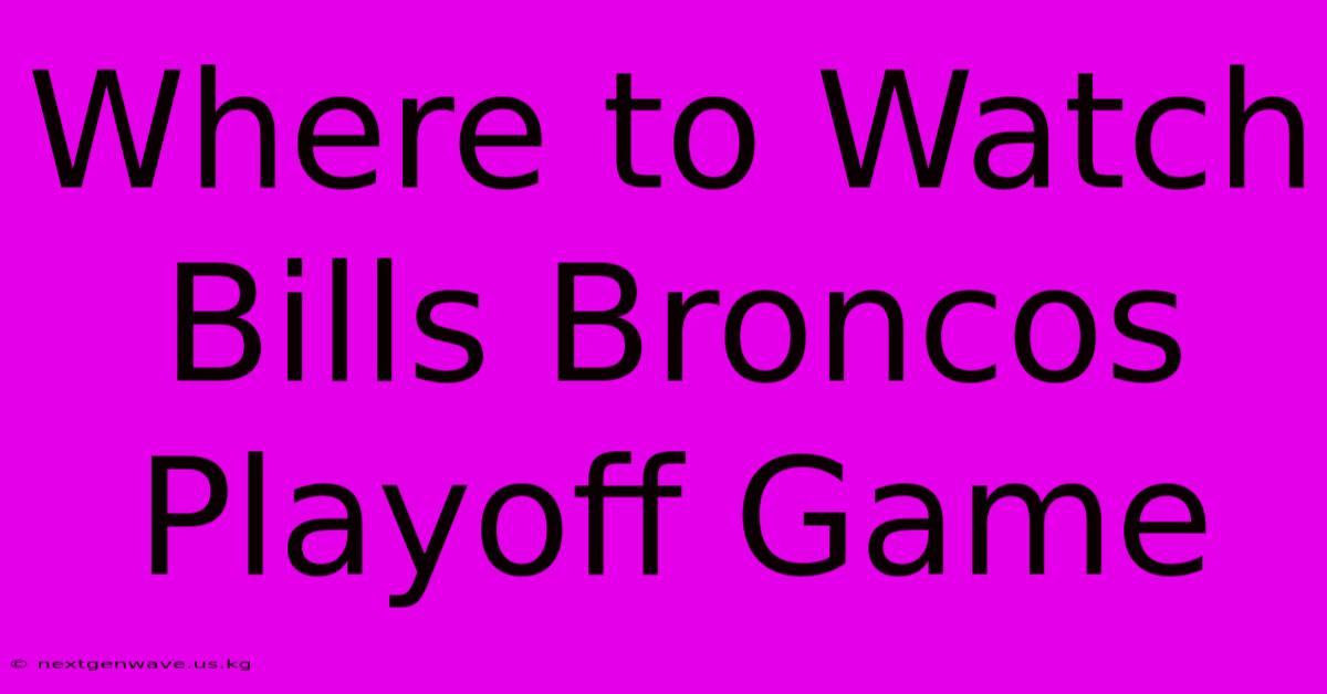 Where To Watch Bills Broncos Playoff Game