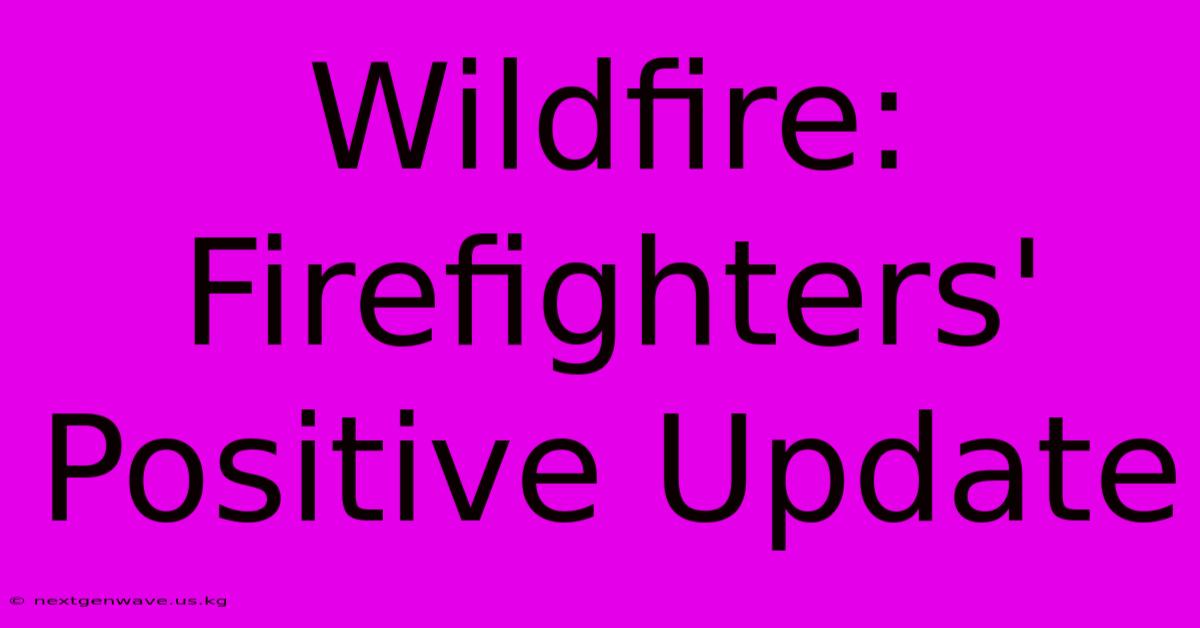 Wildfire: Firefighters' Positive Update