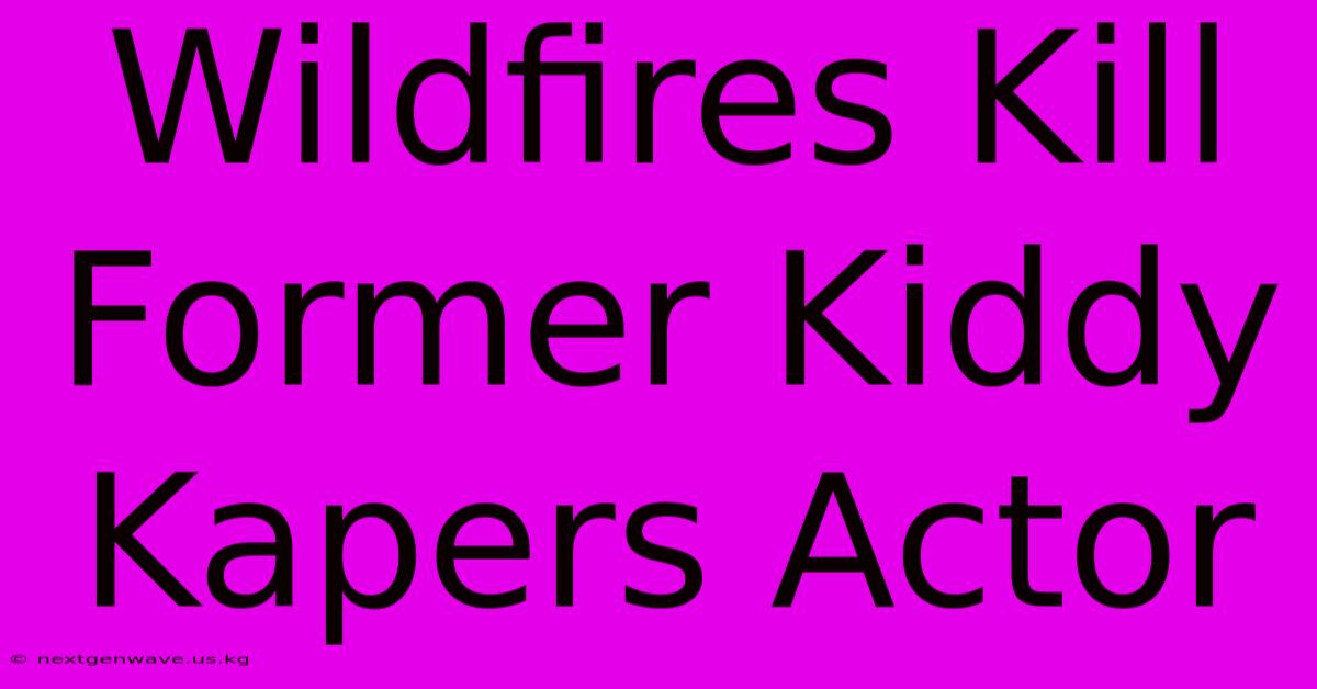 Wildfires Kill Former Kiddy Kapers Actor