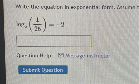 Write The Equation In Exponential Form