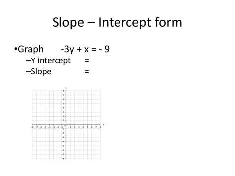 X 3y 9 In Slope Intercept Form