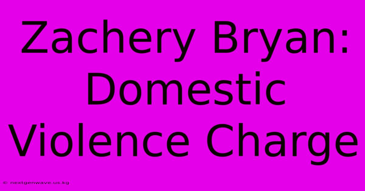 Zachery Bryan: Domestic Violence Charge