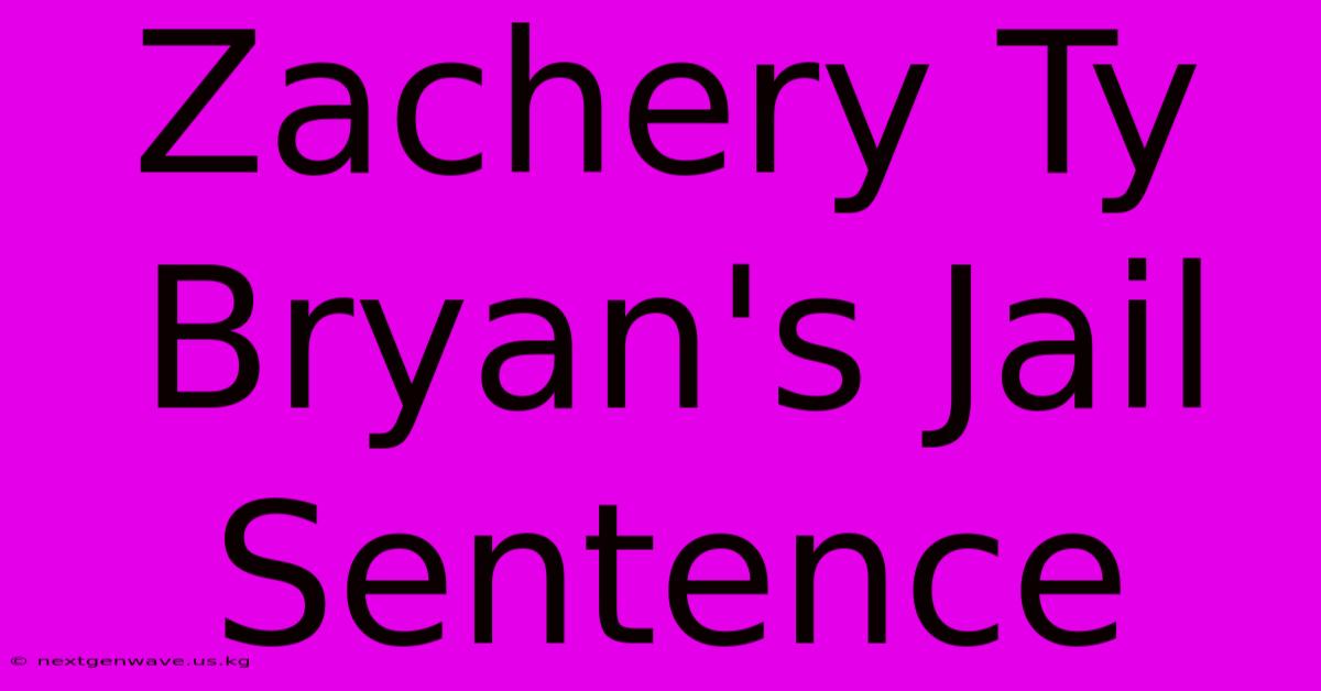 Zachery Ty Bryan's Jail Sentence